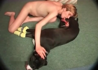 Great doggie is enjoying deep blowjob